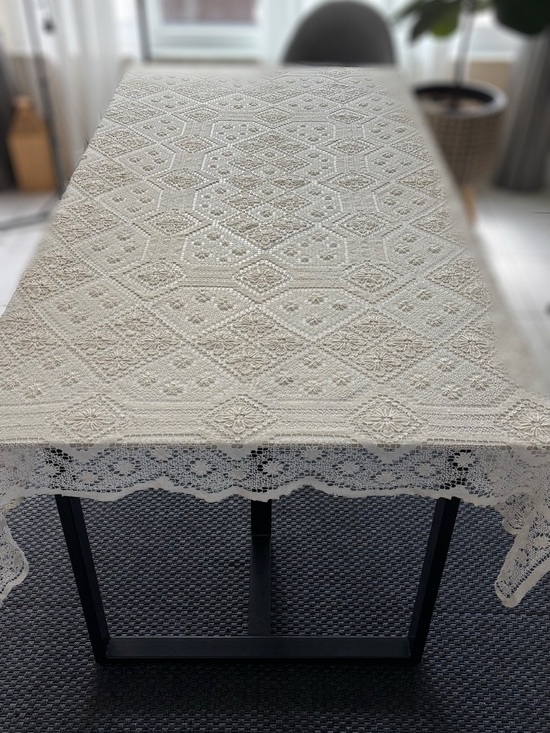 Other - Vintage White Crochet Lace Tablecloth – Classic Home Dining 60x80 inch
